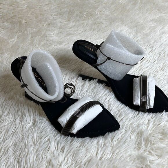 Good American Cinder-F*-Rella Wedge Lucite Heels Size 7.5 New - Picture 4 of 11